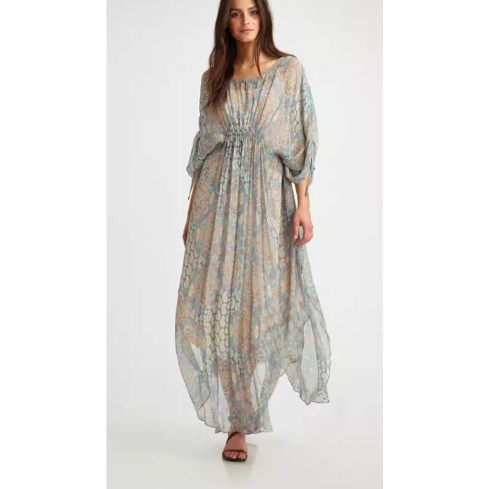THE ADDISON STORY Women’s Sheer Boho Paisley Print Belted Kaftan M/L